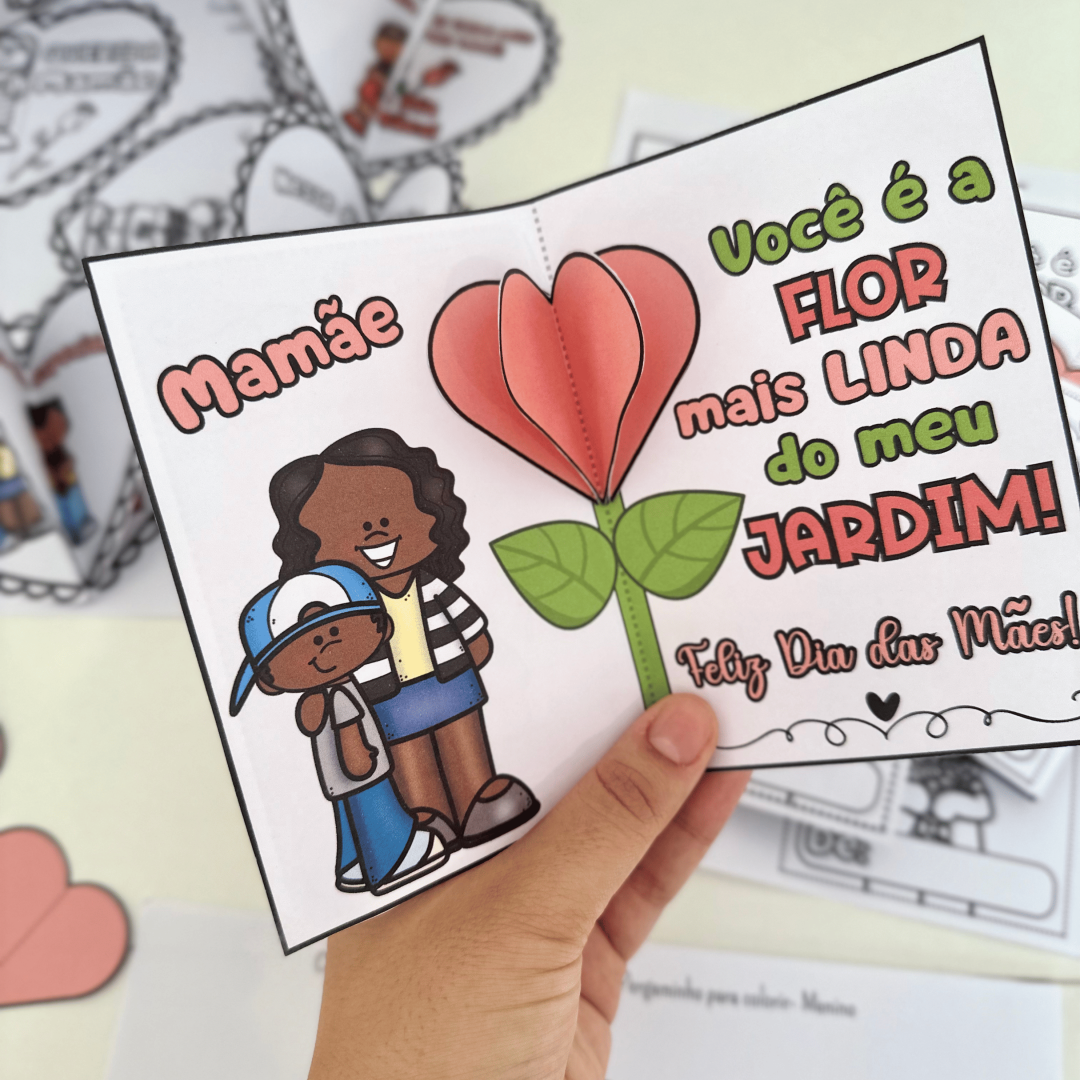 Kit 5 Cartões Dia das Mães