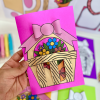 Cartão 3D Cesta com Flores Dia das Mães