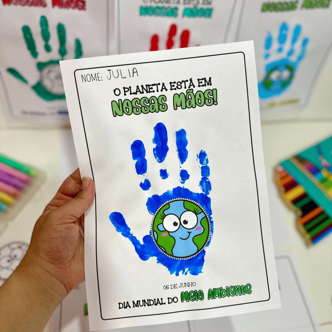 Atividade Carimbo de Mão - Meio Ambiente