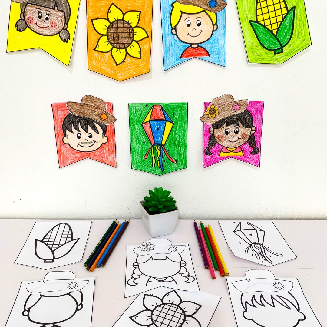 Bandeirinhas Para Colorir - Festa Junina