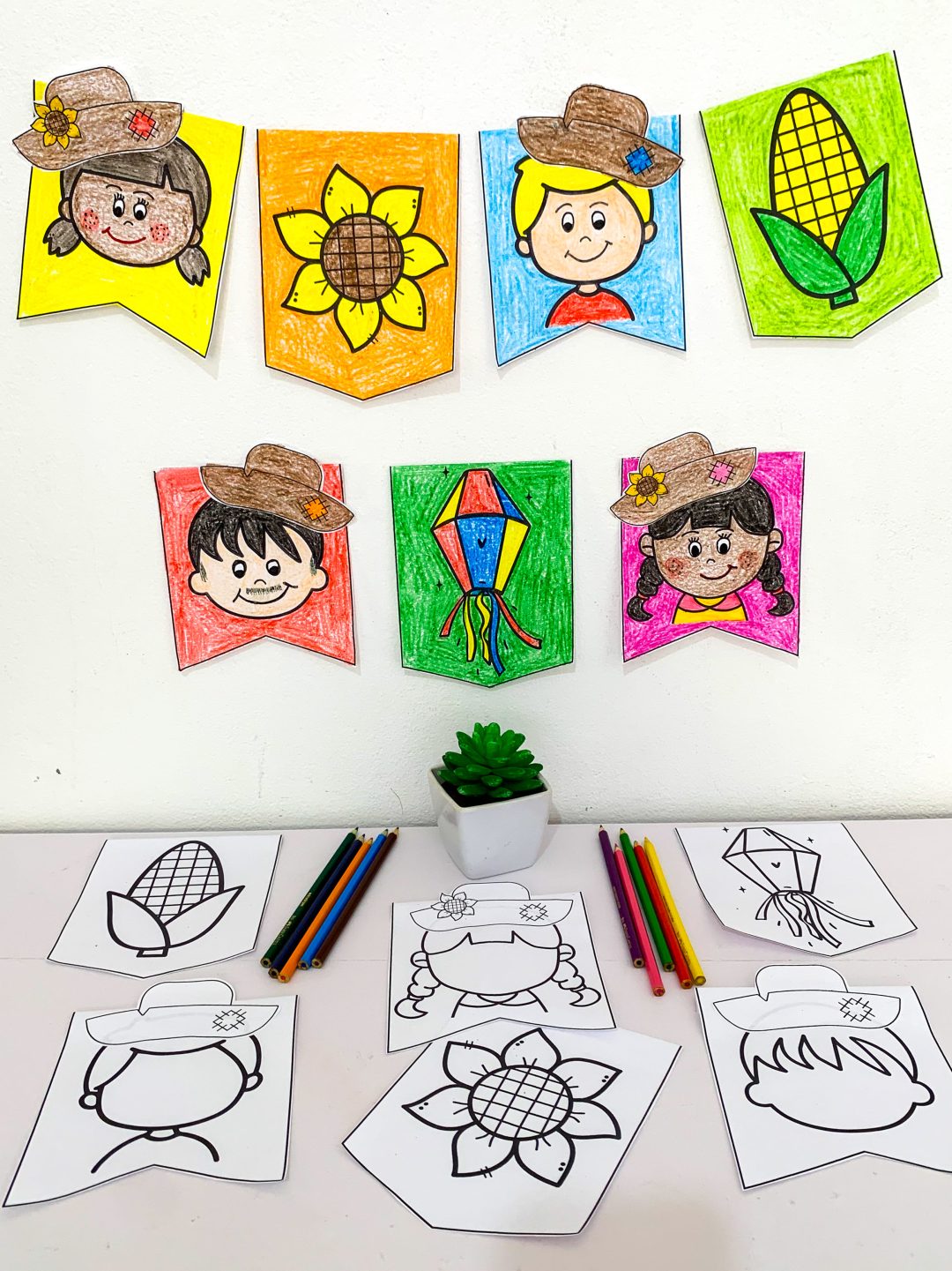 Bandeirinhas Para Colorir - Festa Junina - Imagem 15