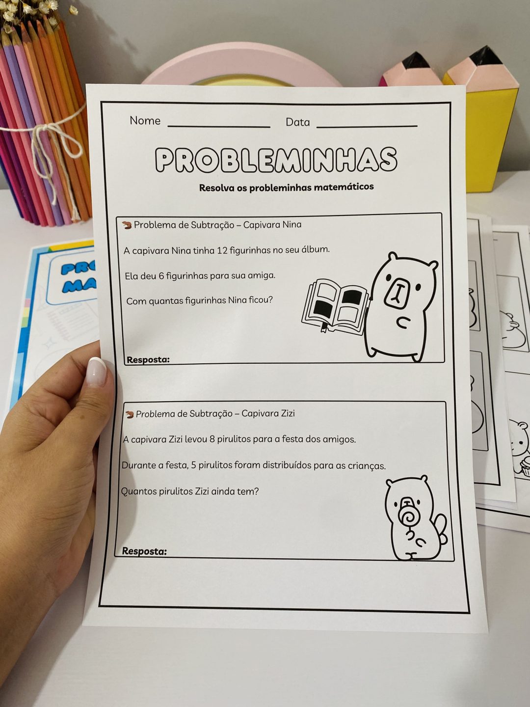 Problemas Matemáticos - Tema Capivara - Imagem 9