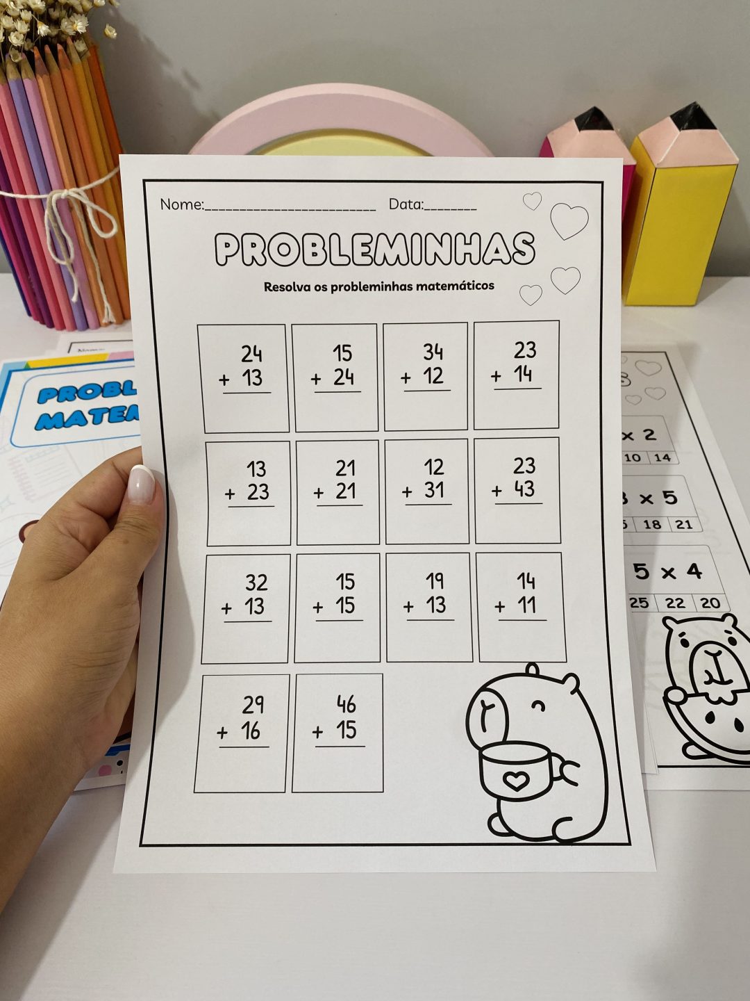 Problemas Matemáticos - Tema Capivara - Imagem 12