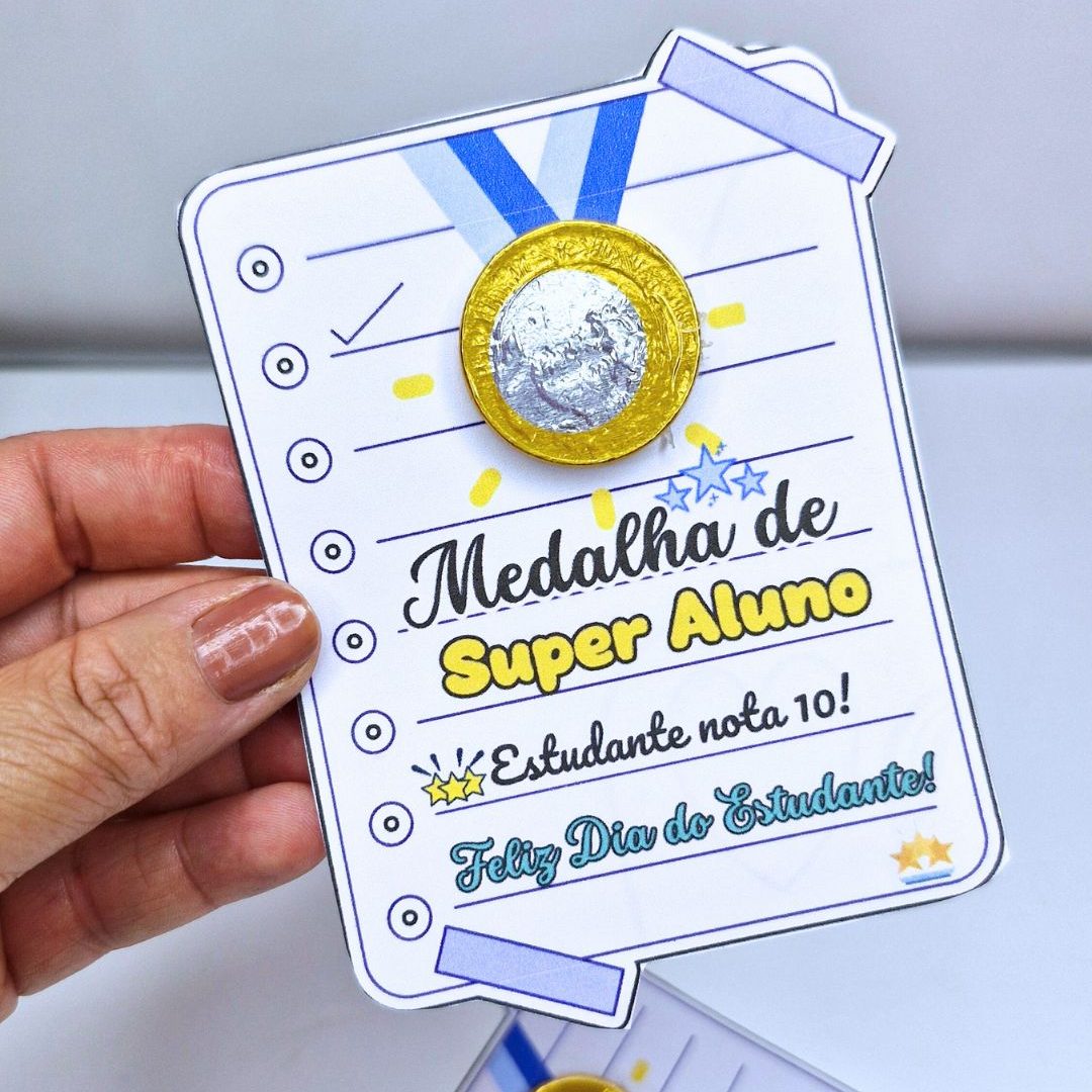 Cartão Medalha - Dia do Estudante