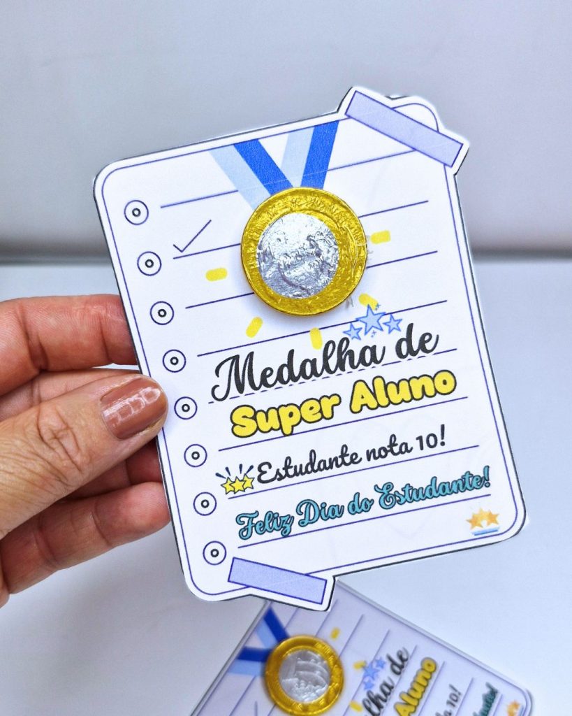 Cartão Medalha – Dia do Estudante – Atividades Pedagógicas Criativas ...