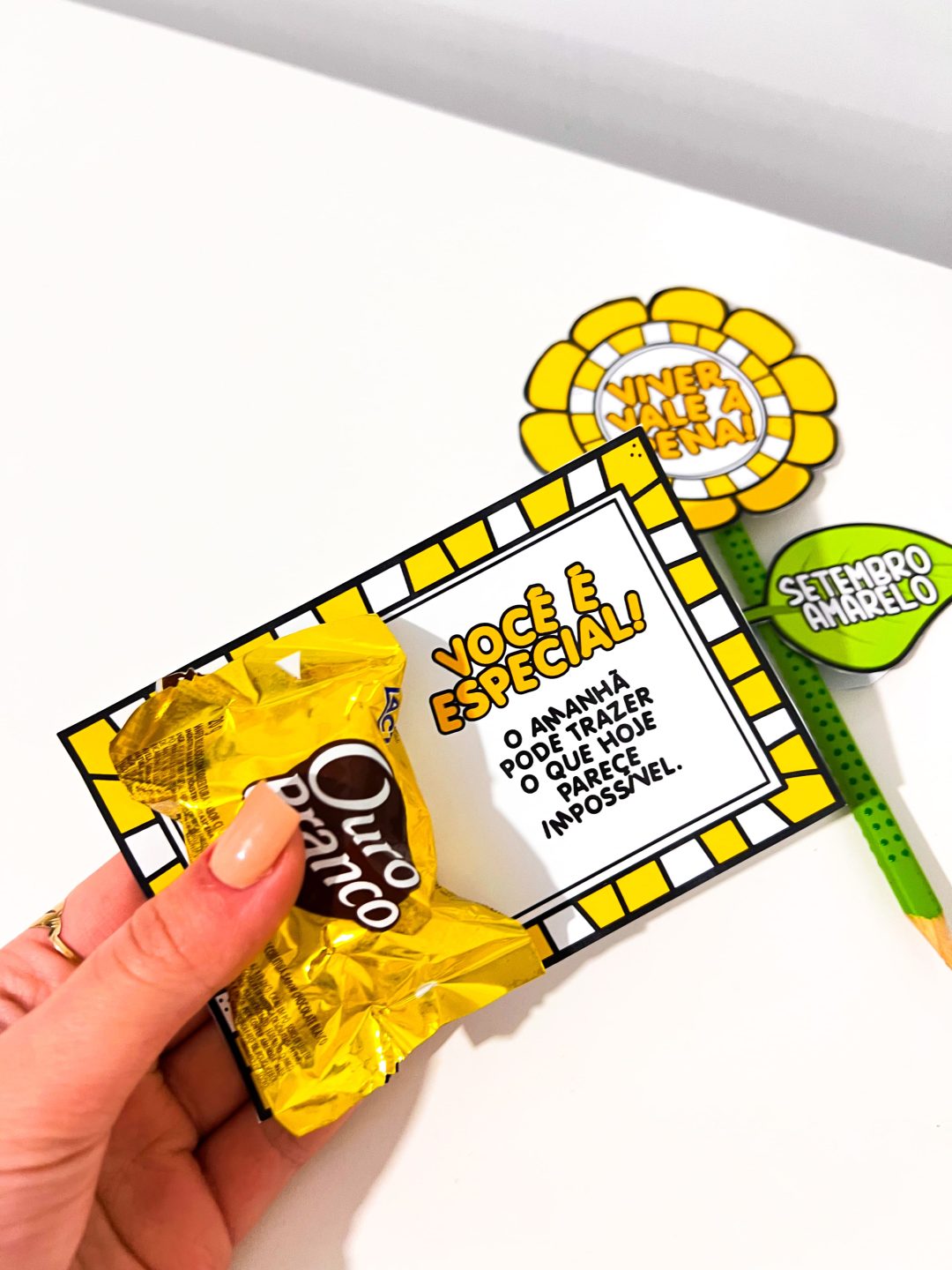 Lembrancinha Lápis Girassol - Setembro Amarelo - Imagem 2