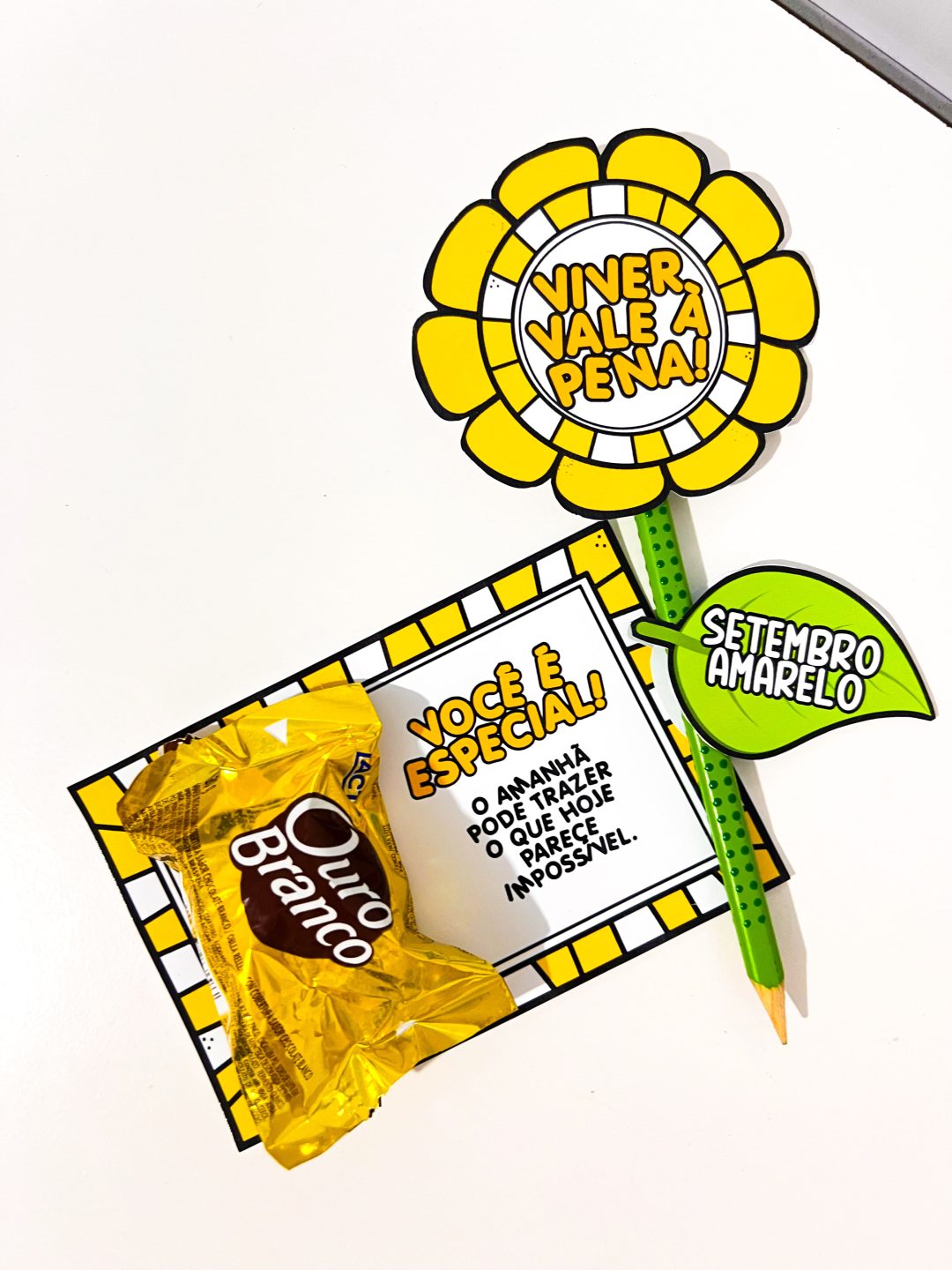 Lembrancinha Lápis Girassol - Setembro Amarelo - Imagem 6