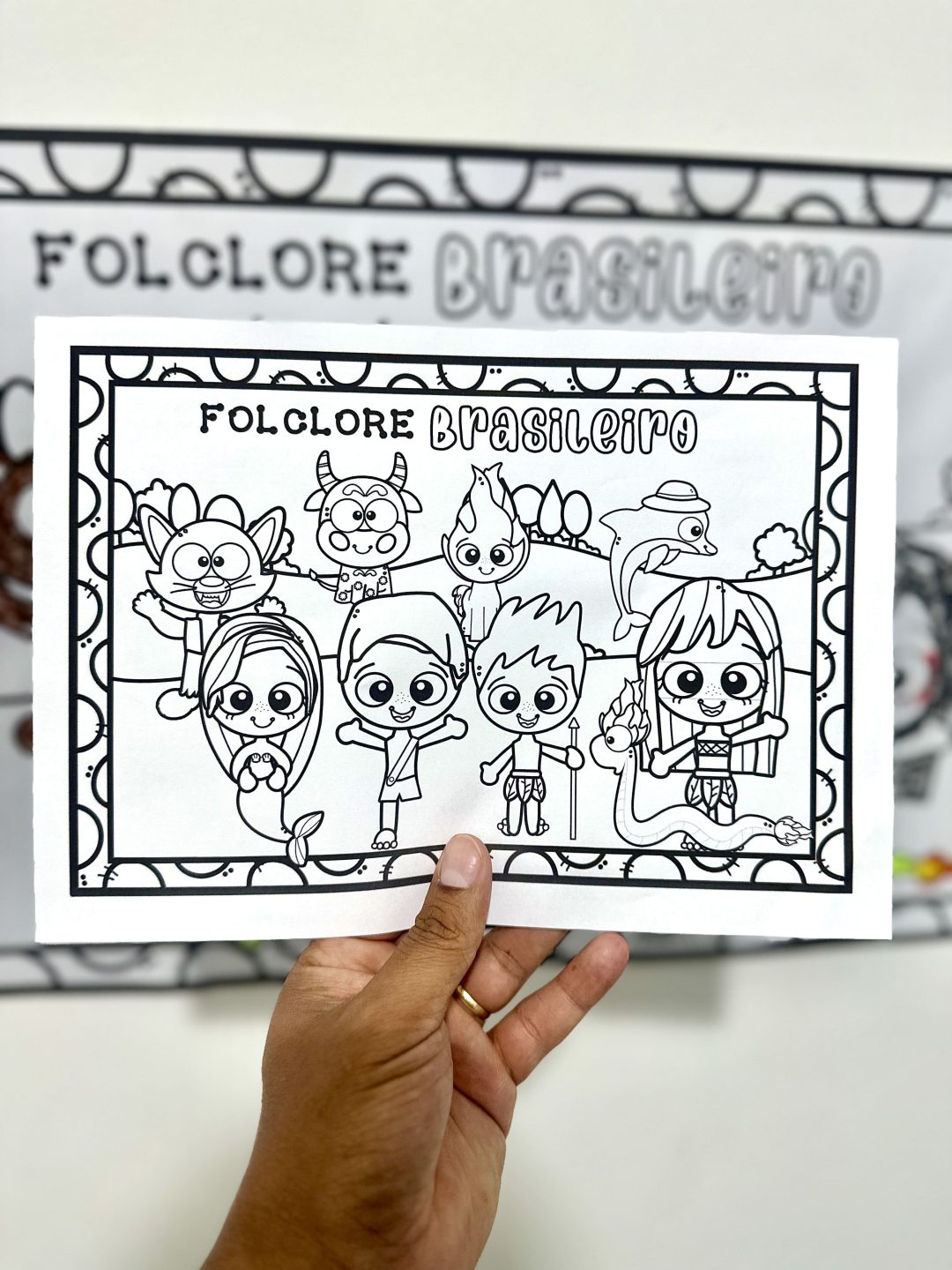 Painel Colorir - Folclore