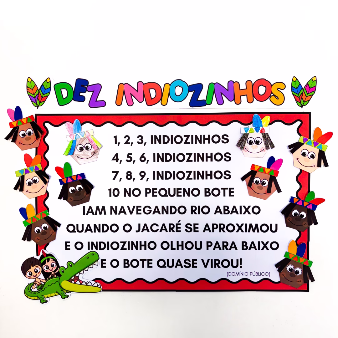 Cartaz 10 Indiozinhos - Povos Indígenas